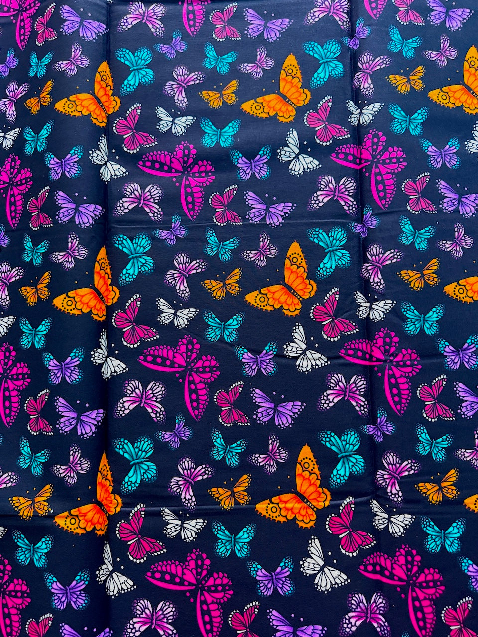 Ankara Wax Print Fabric – Bold Multicolour Butterfly Fabric (6 Yards UK) – MASI2431