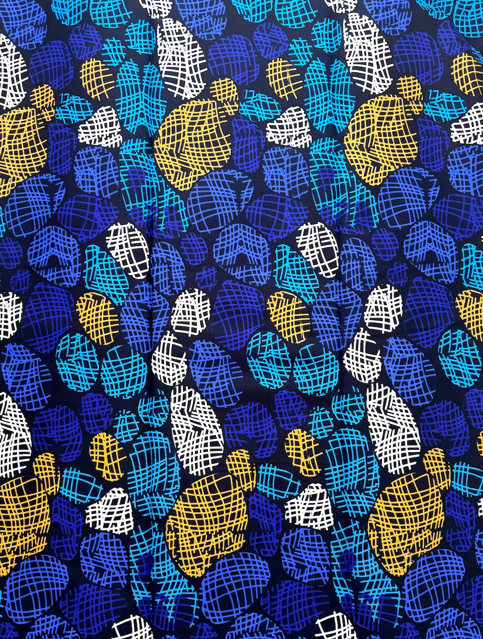 Ankara Wax Print Fabric – Multicolour Geometric Fabric (6 Yards UK) – MASI2432