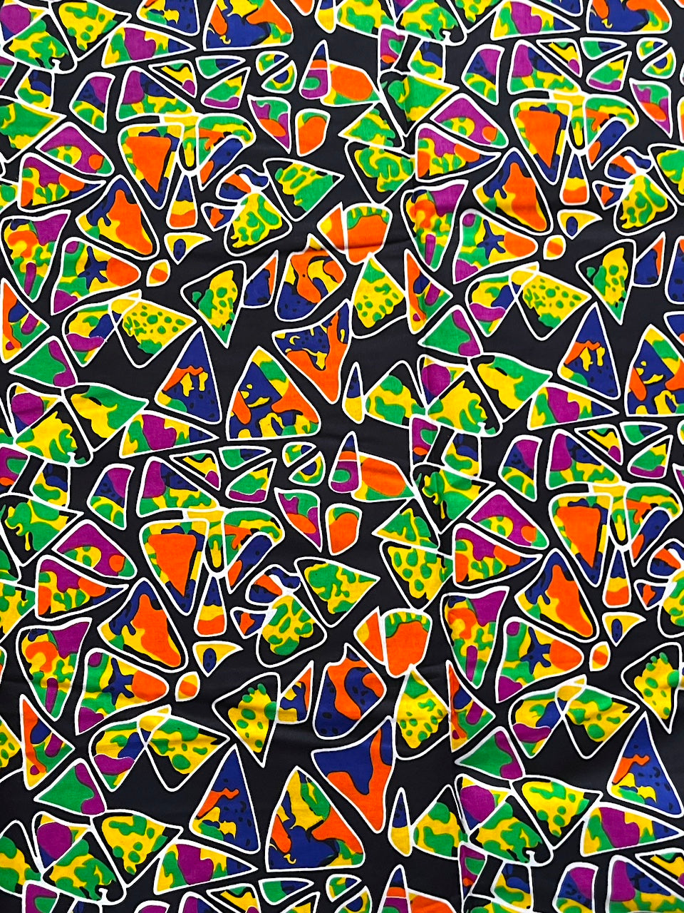 Colorful geometric pattern on a black background