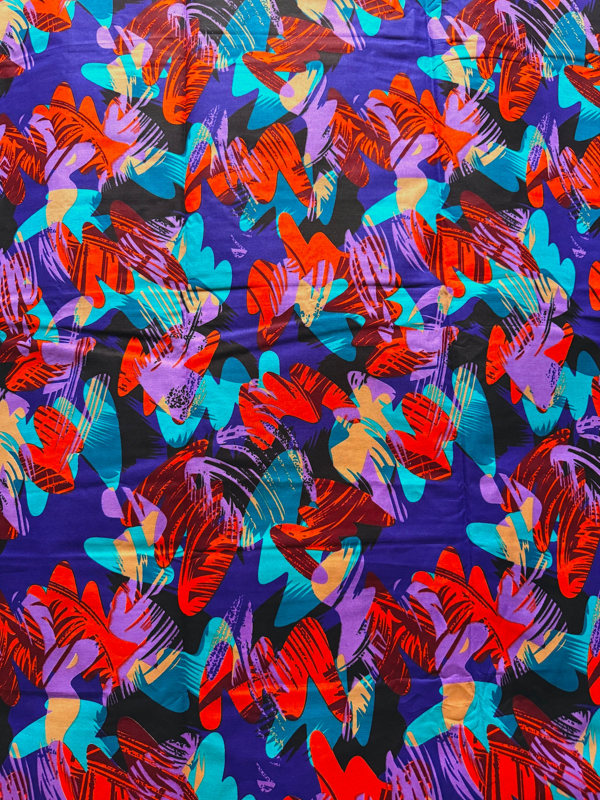 Purple Multicolour Abstract African Fabric – African Wax Print (6 Yards UK) – MASI2646