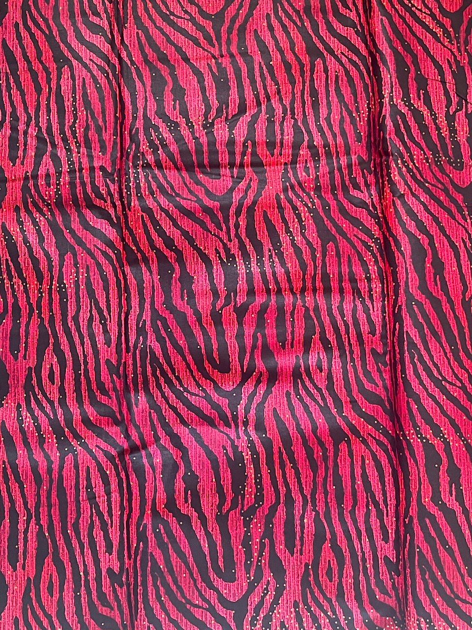 Red and black zebra pattern fabric