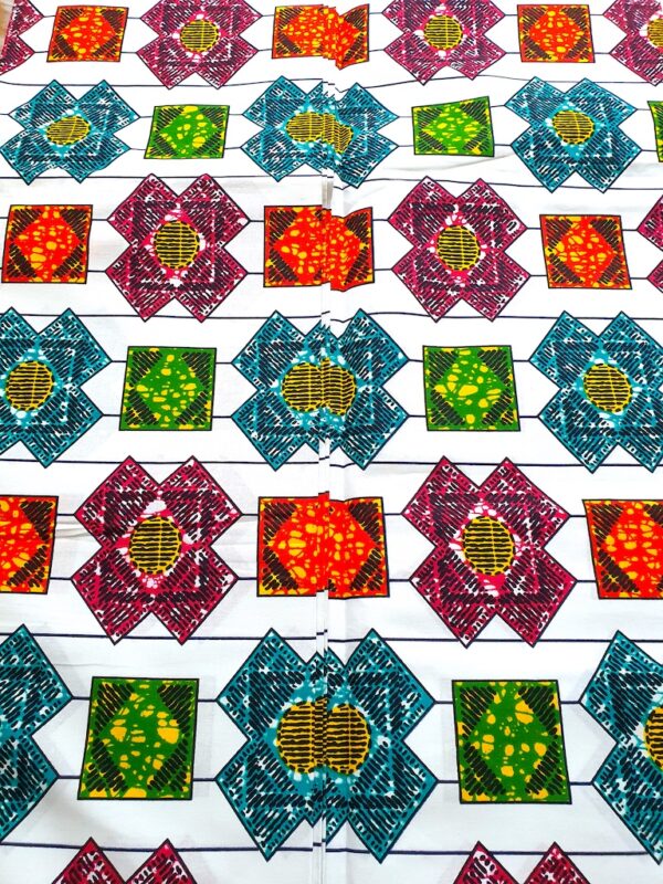 Colorful geometric pattern on a white background