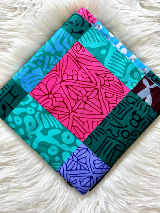 Multicolour Geometric Patchwork African Fabric – African Wax Print (6 Yards UK) – MASI2608
