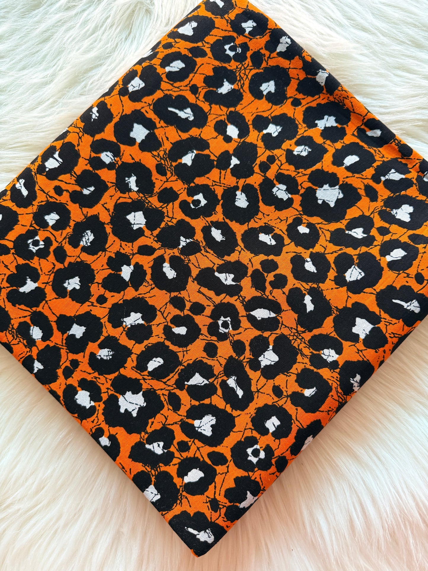 Orange & Black Ankara Fabric – Animal Print – African Wax Print (6 Yards)– MASI2417