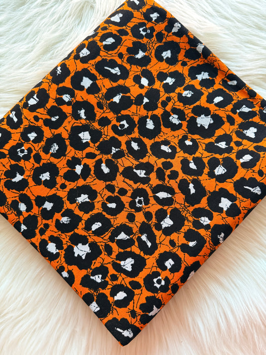 Orange & Black Ankara Fabric – Animal Print – African Wax Print (6 Yards)– MASI2417