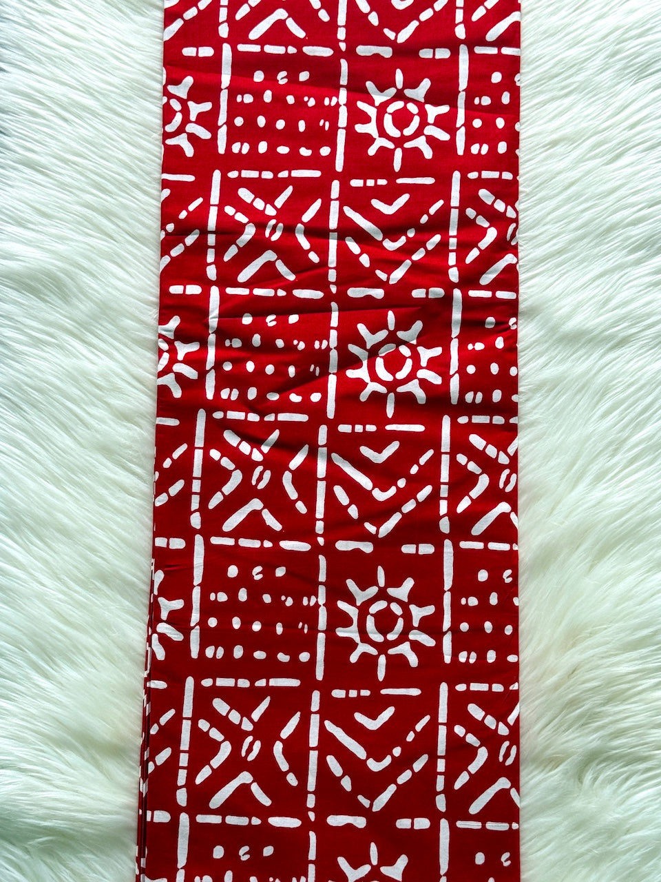 Ankara Wax Print Fabric – Red Geometric African Fabric (6 Yards UK) – MASI2435