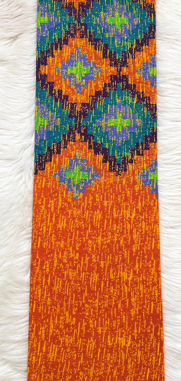Ankara Wax Print Fabric – Bold Orange Geometric African Fabric (6 Yards UK) – MASI2422