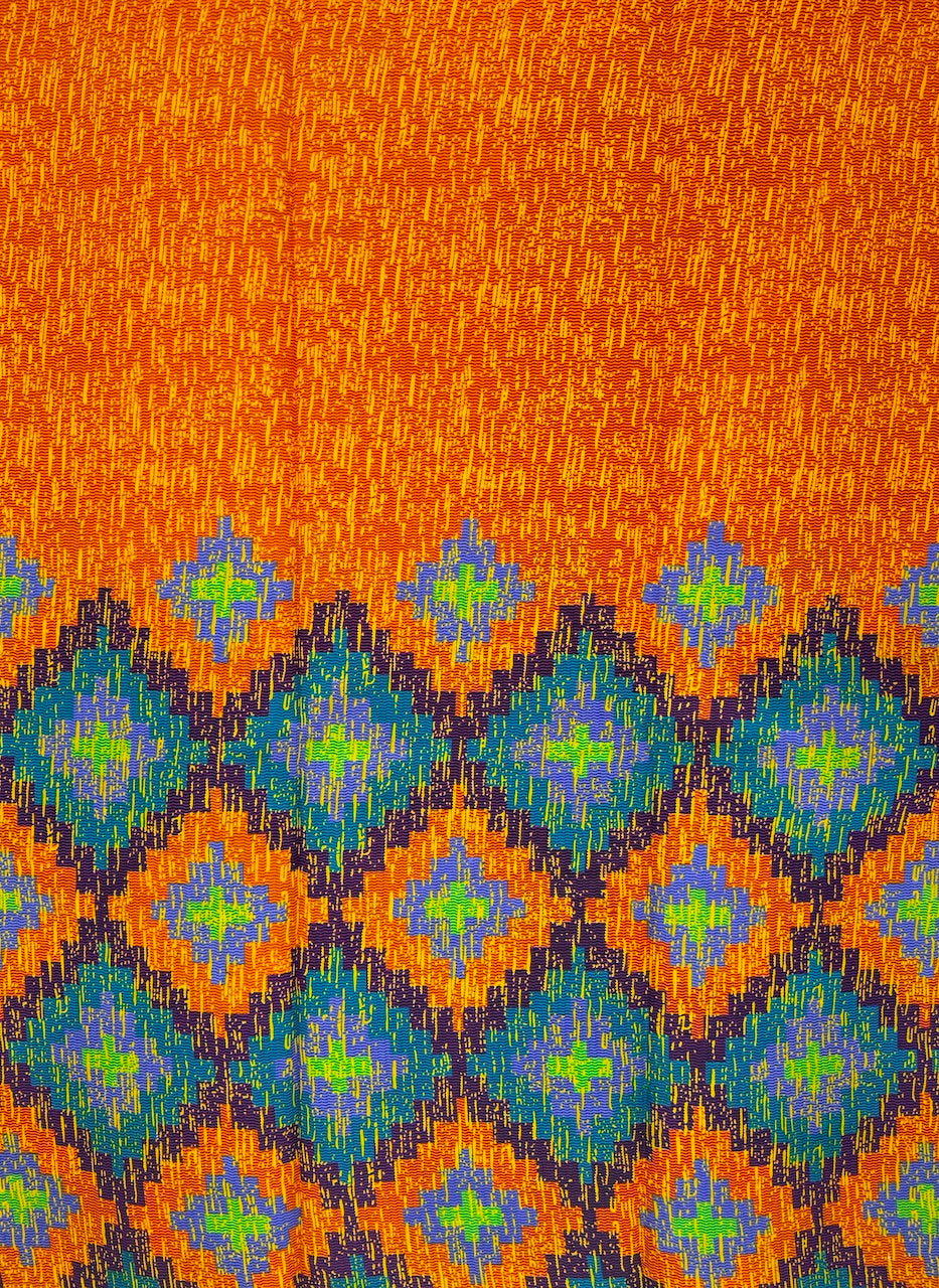 Ankara Wax Print Fabric – Bold Orange Geometric African Fabric (6 Yards UK) – MASI2422