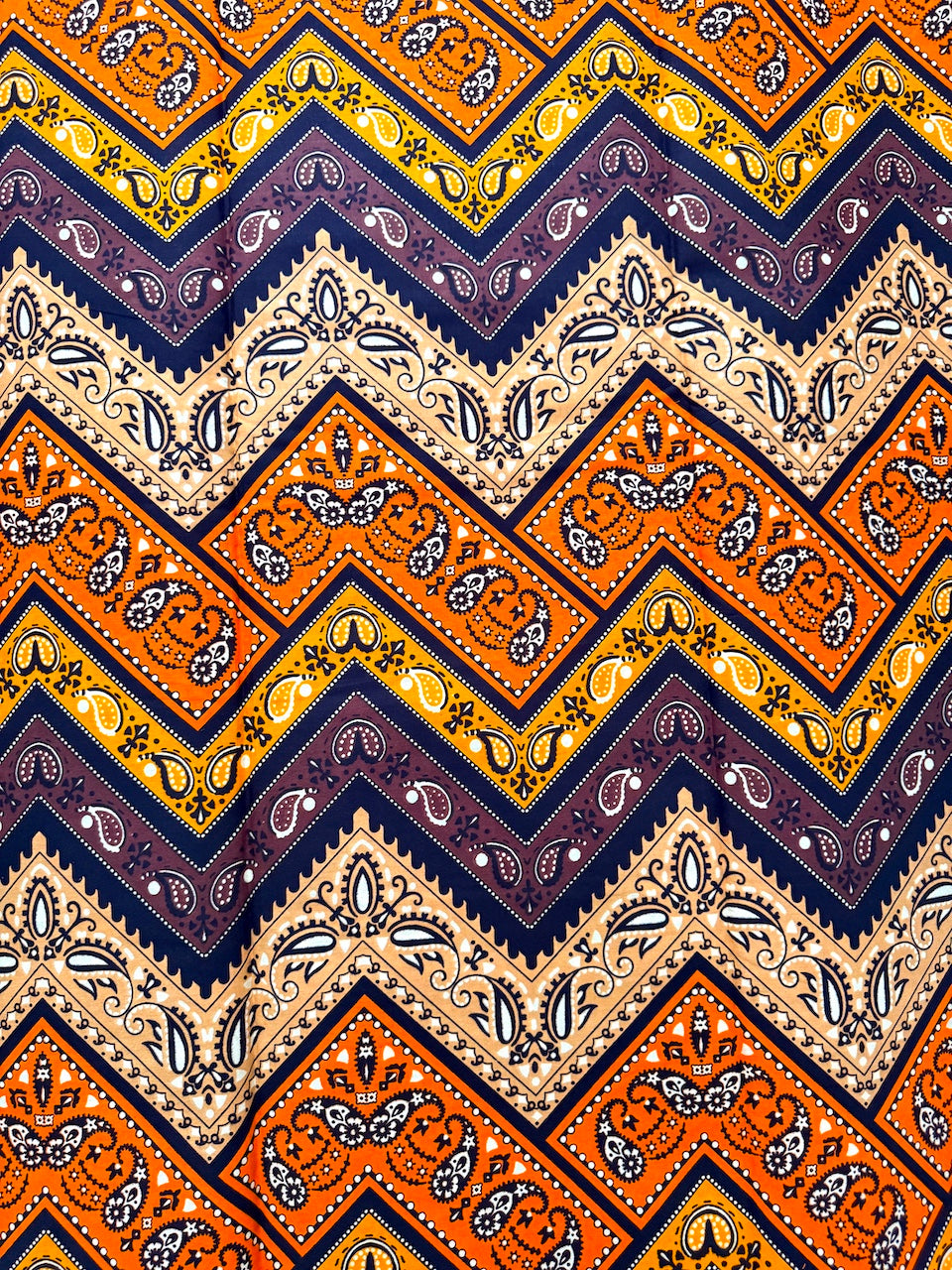 Brown Chevron Ankara Fabric – African Wax Print (6 Yards UK) – MASI2441