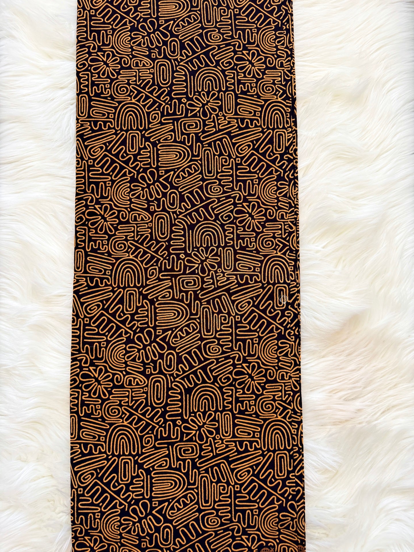 Orange & Black Geometric Ankara Fabric – African Wax Print (6 Yards UK) – MASI2460