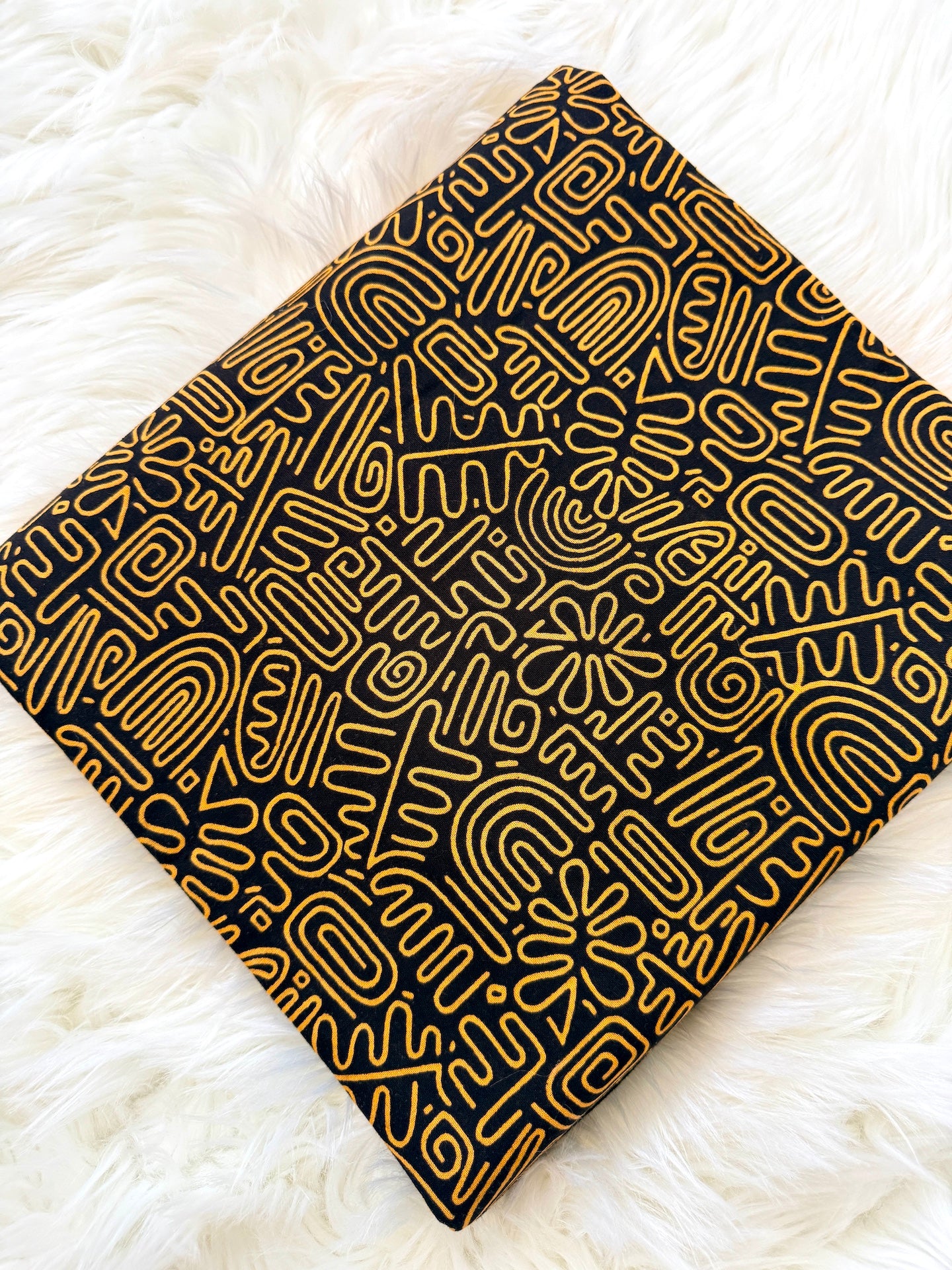 Orange & Black Geometric Ankara Fabric – African Wax Print (6 Yards UK) – MASI2460