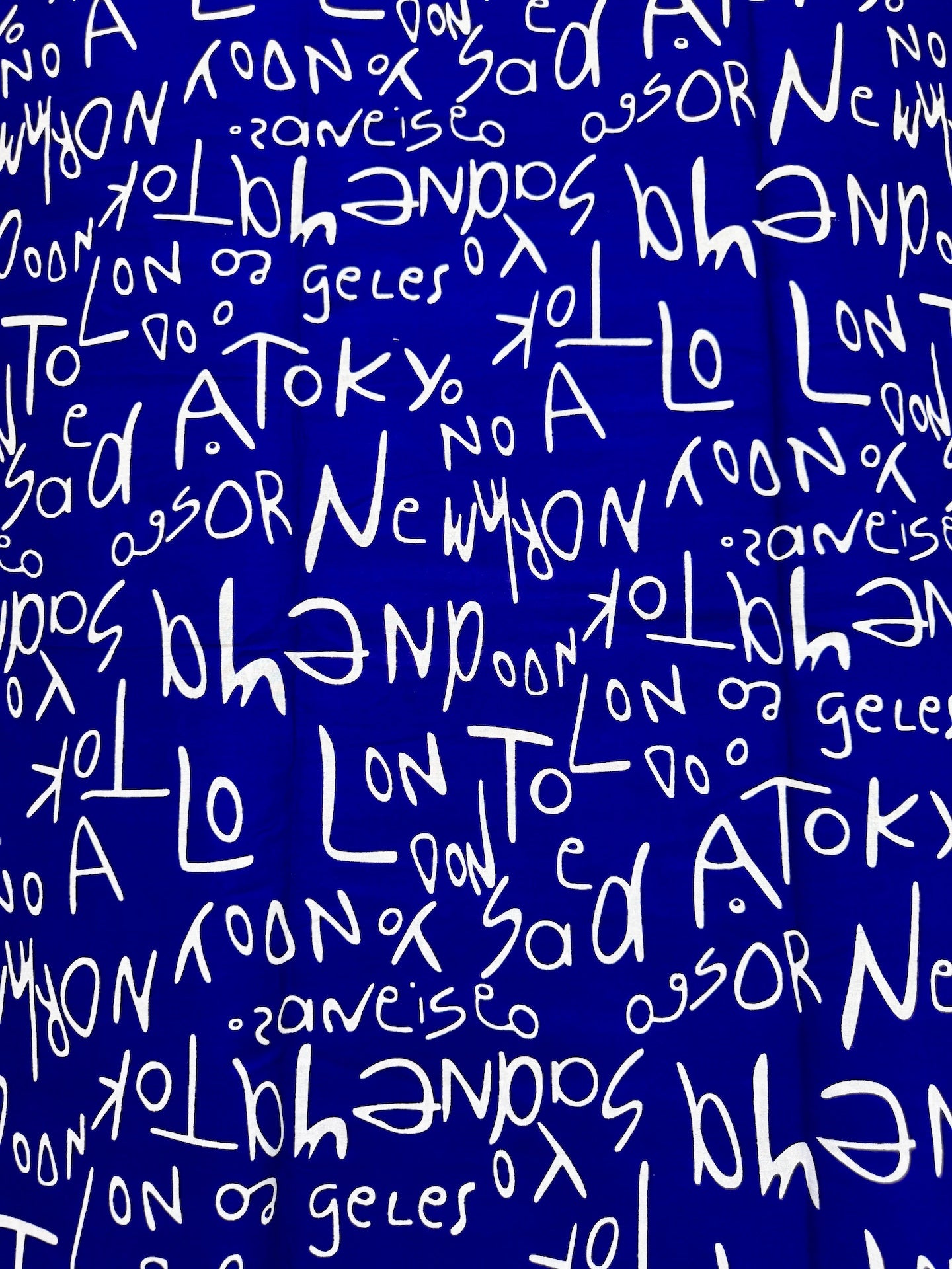 Blue background with white text pattern