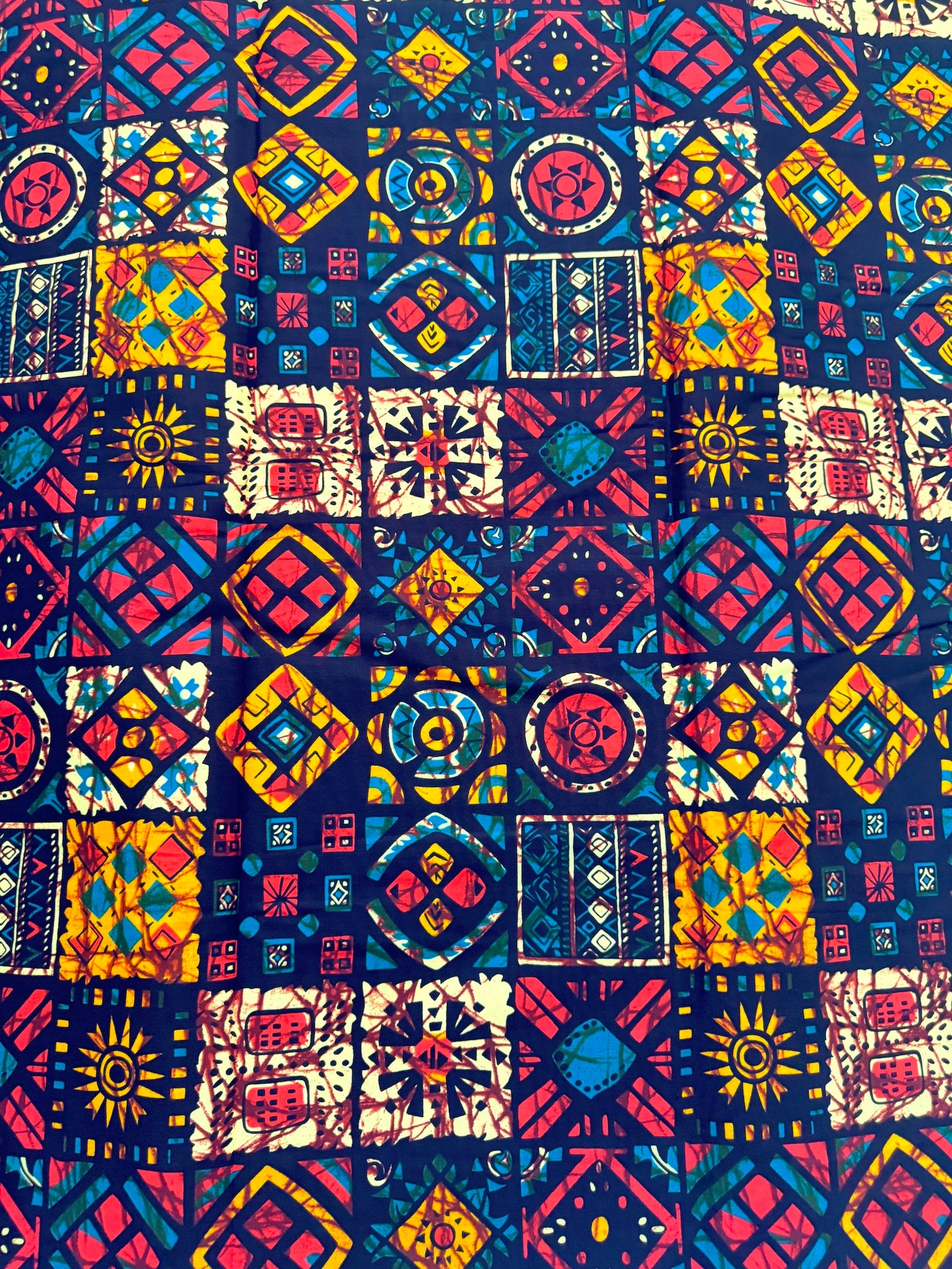 Multicolour Geometric Ankara Fabric – African Wax Print (6 Yards UK) – MASI2469