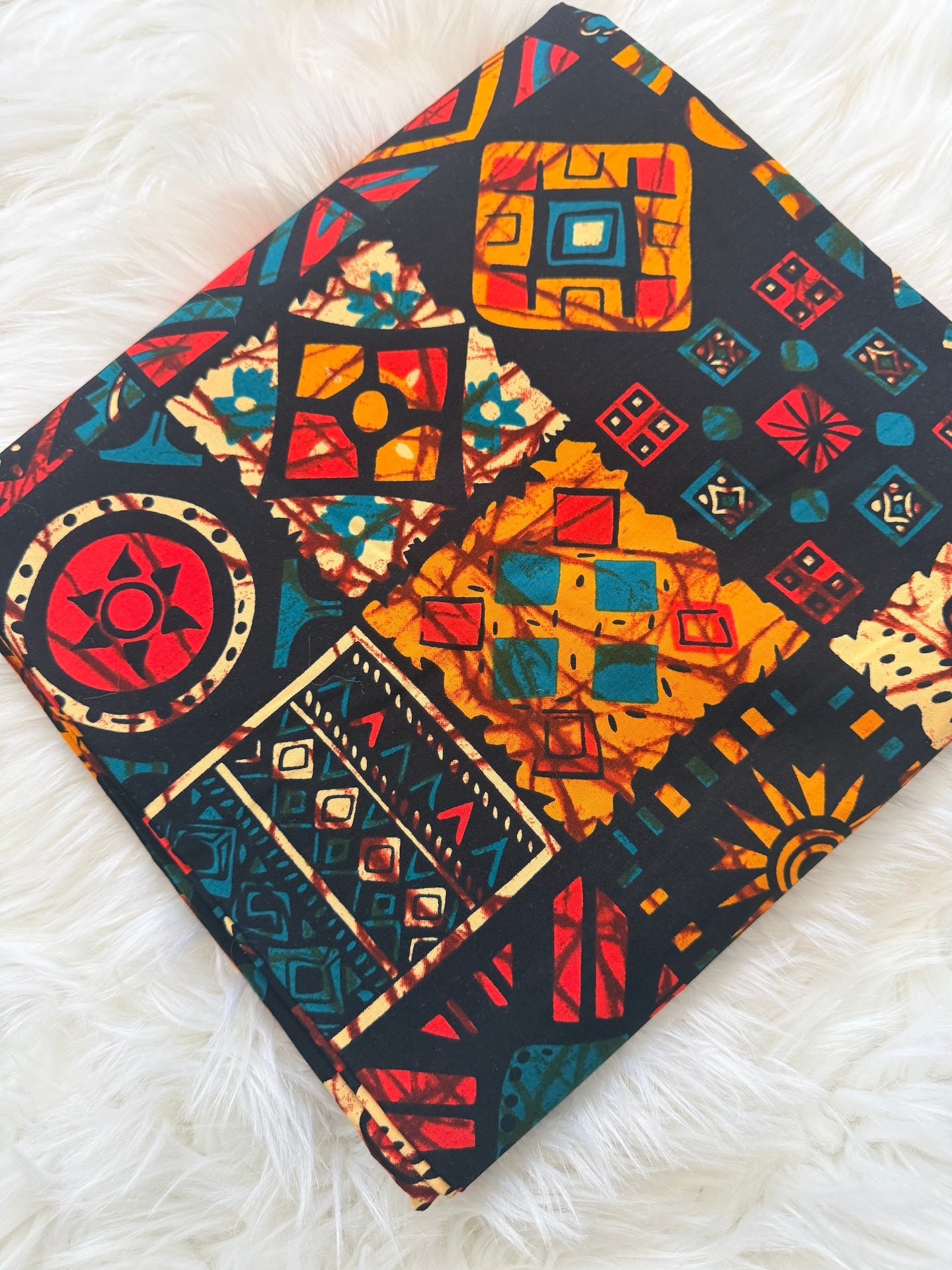 Multicolour Geometric Ankara Fabric – African Wax Print (6 Yards UK) – MASI2469