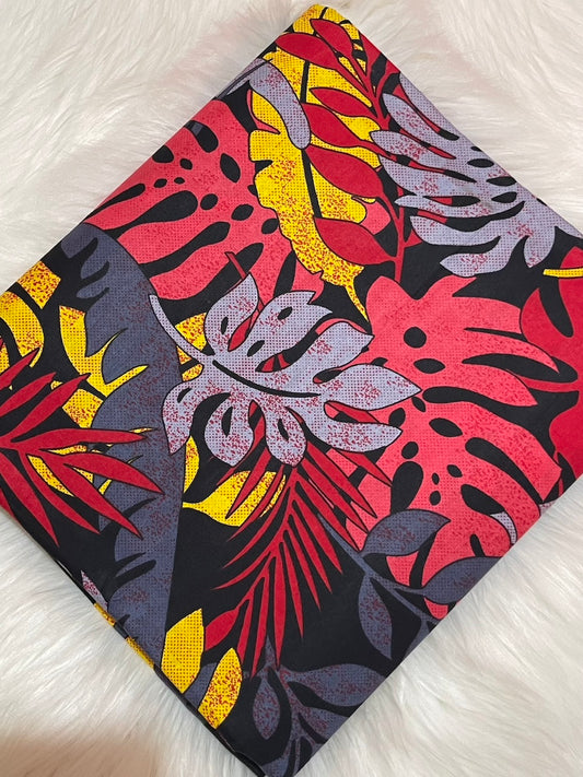 Ankara Wax Print Fabric – Multicolour Floral  (6 Yards) – MASI2019