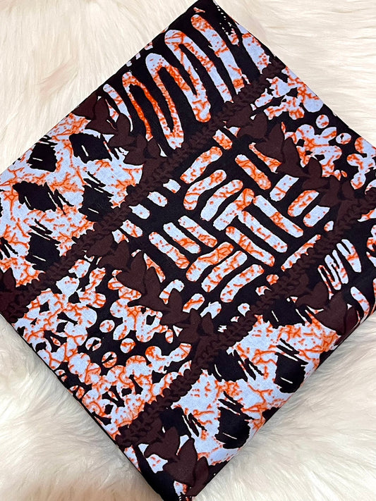 Fabric with abstract pattern on a white surface