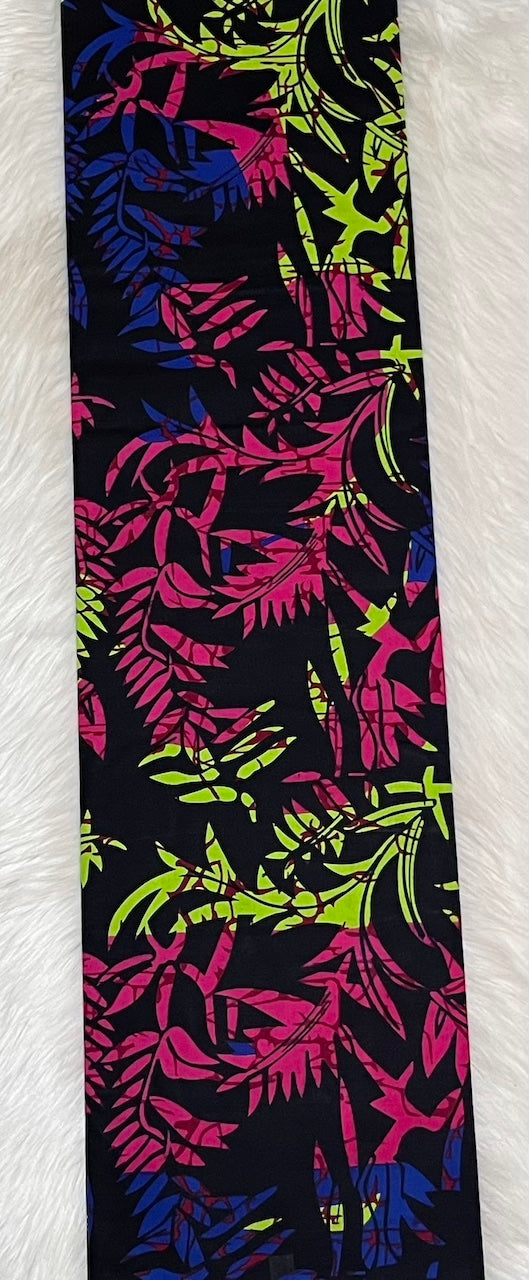 Blue Floral Ankara Fabric – African Wax Print (6 Yards UK) – MASI2026
