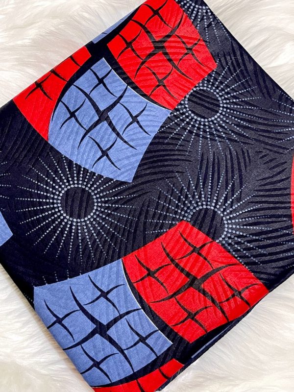 Spider-Man patterned fabric on a white background