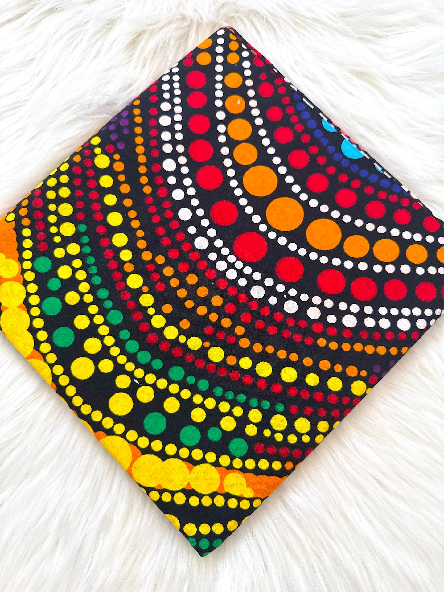Black Multicolour Dotted Wave African Fabric – African Wax Print (6 Yards UK) – MASI2510