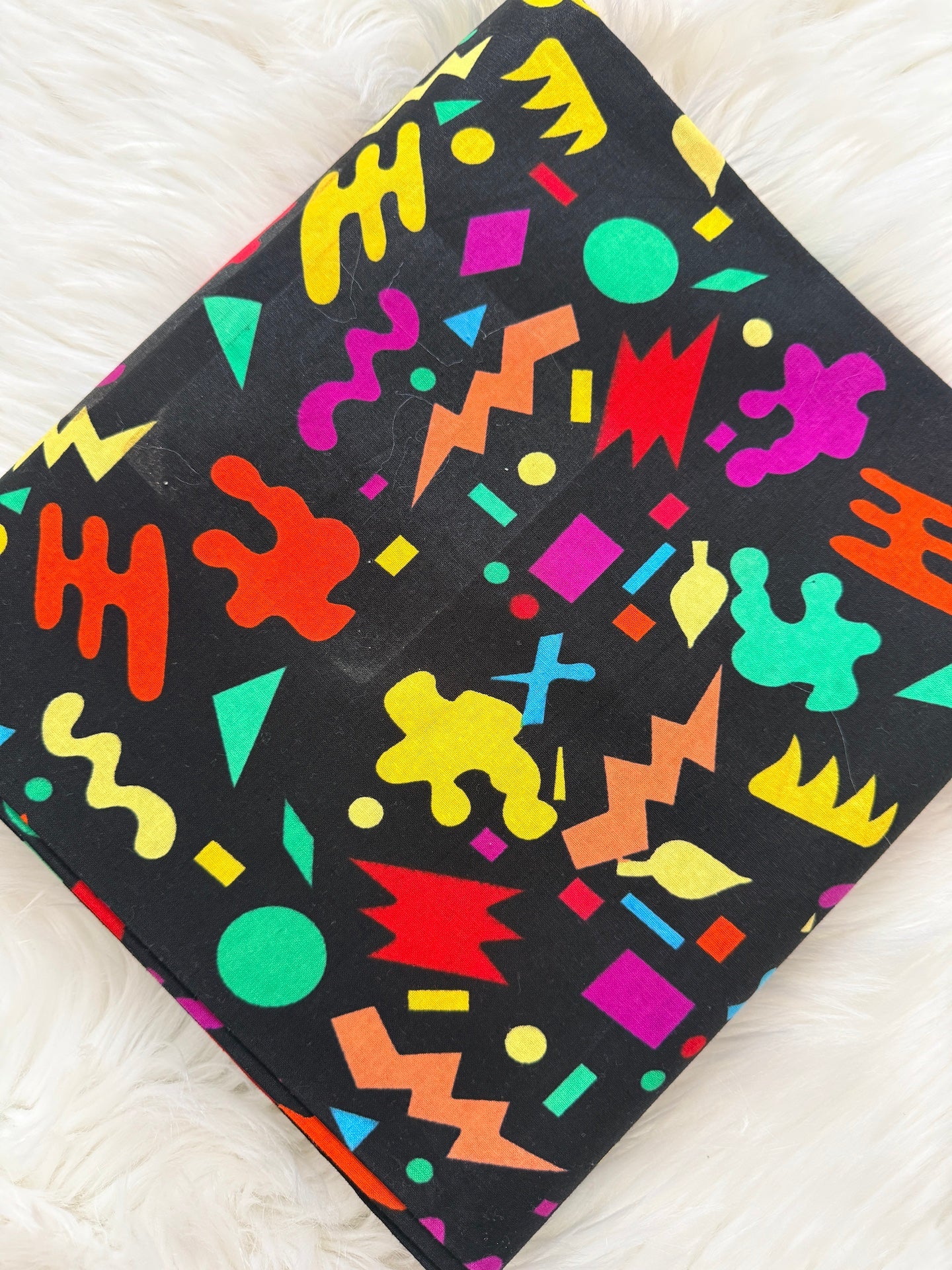 Colorful geometric pattern on a black background