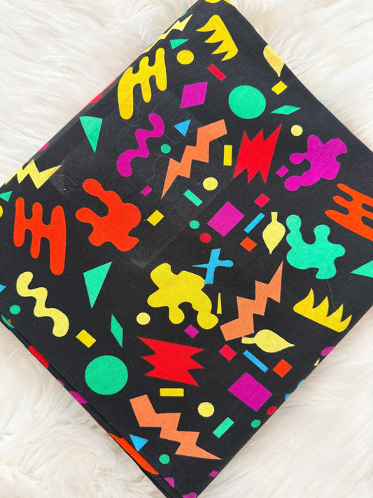Colorful geometric pattern on a black background