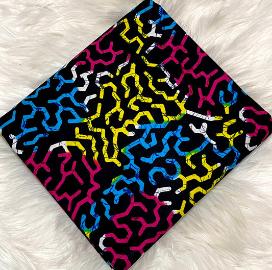 Colorful abstract pattern on a black background