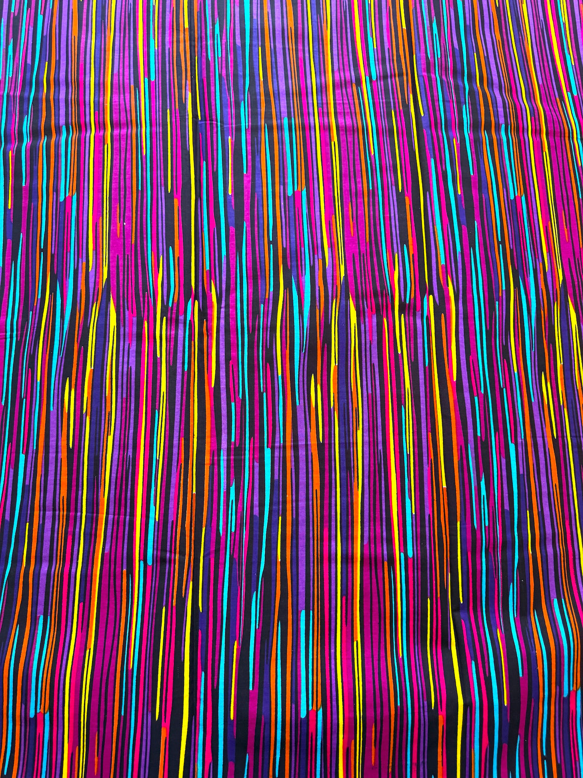 Purple Multicolour Vertical Stripe African Fabric – African Wax Print (6 Yards UK) – MASI2612