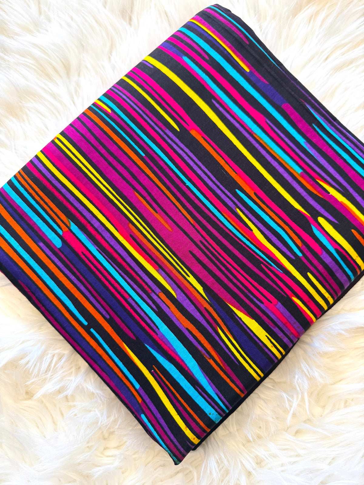 Purple Multicolour Vertical Stripe African Fabric – African Wax Print (6 Yards UK) – MASI2612