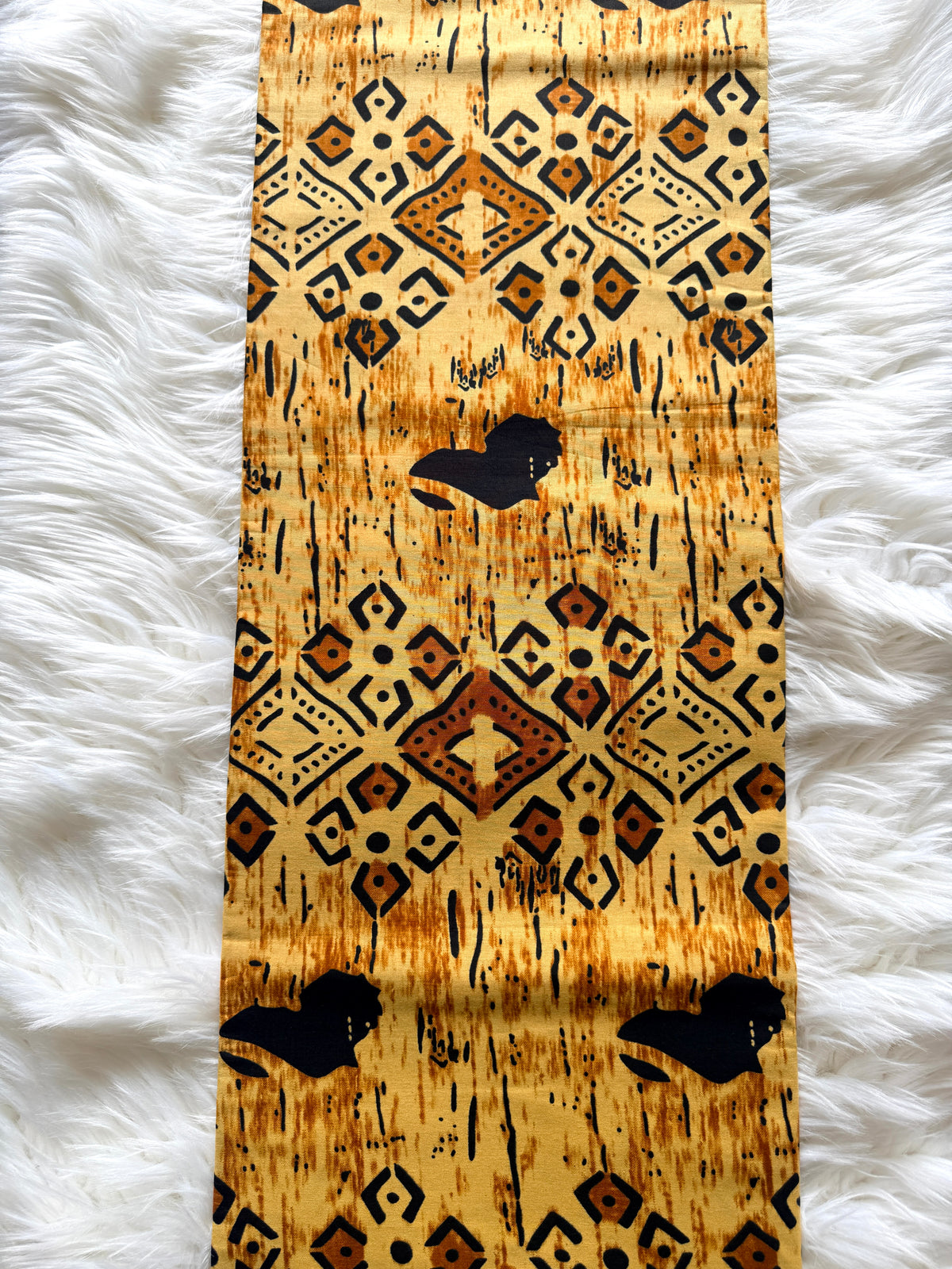 Cream Black & Brown Mudcloth-Inspired African Fabric – African Wax Print (6 Yards UK) – MASI2605