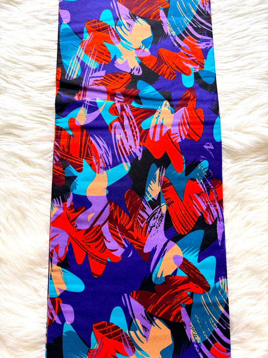 Purple Multicolour Abstract African Fabric – African Wax Print (6 Yards UK) – MASI2646