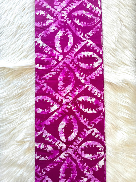 Magenta & White Batik Diamond African Fabric – African Wax Print (6 Yards UK) – MASI2645